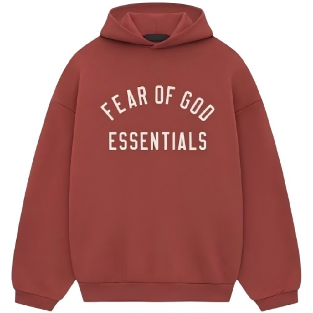 Fear of God Essentials FW24 Crimson Fleece Hoodie Red XS NWT